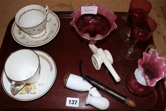 Cranberry glassware etc